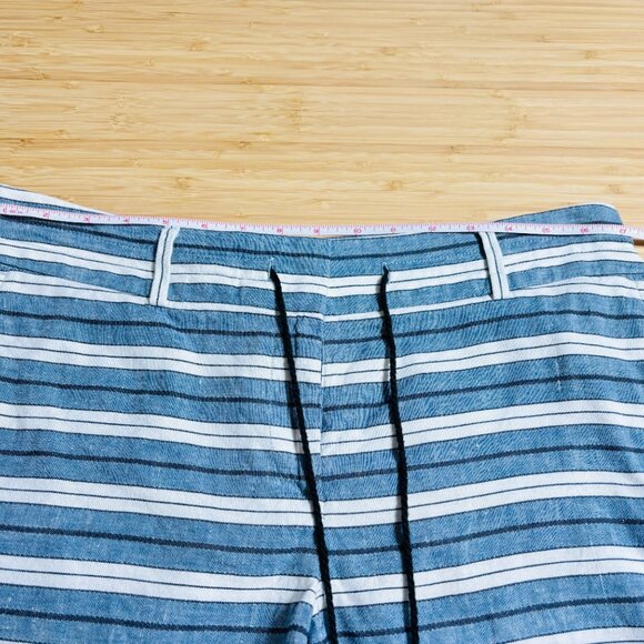 Ann Taylor Loft Riviera Mid Rise Striped Linen Blend Shorts, Sz  8 - Picture 4 of 8